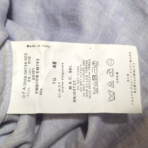 Armani Collection Linen Jacket • Swing Bubble Sleeve • Size 12 • Baby Blue - Picture 7 of 16